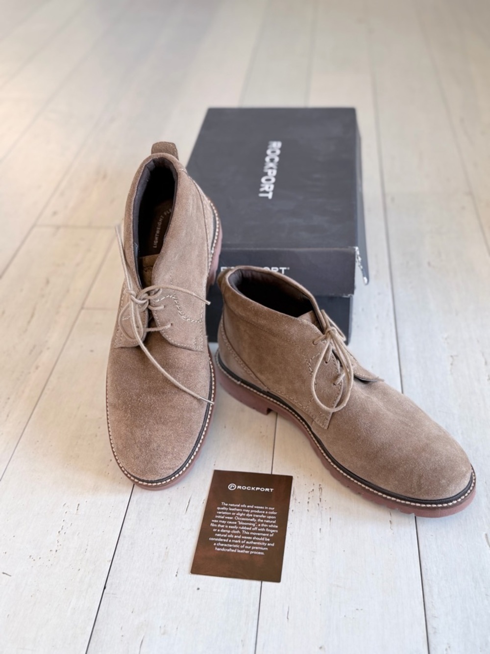 Rockport Men's Taupe Suede Chukka Boots